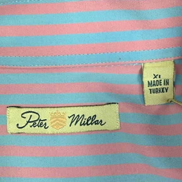 Peter Millar Blue/Pink Striped Button Down Shirt - Picture 7 of 8